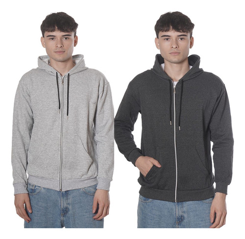 Pack X2 Campera De Hombre Frisa Invisible Con Capucha Abriga