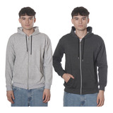 Pack X2 Campera De Hombre Frisa Invisible Con Capucha Abriga