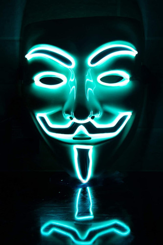 Mascara Anonymus Luz Led De Neon Purga, Fiestas Y Halloween