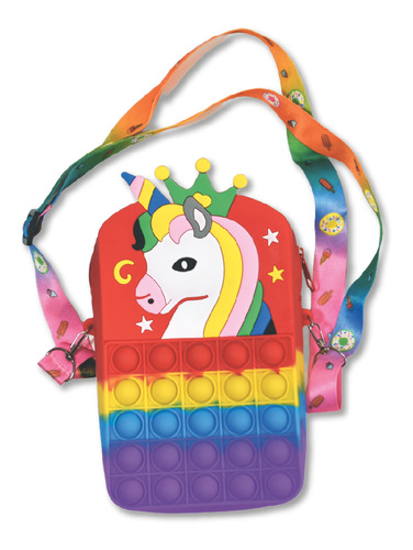 Carterita Pop It Rectangular Unicornio Con Correa