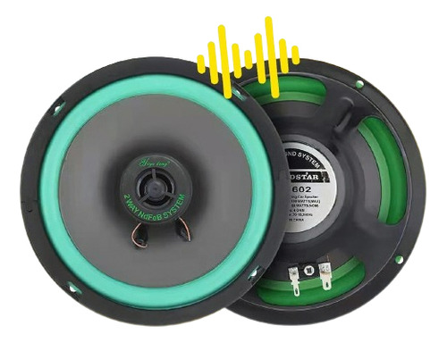 Bocina Tipo Coaxial Axidun Sx1-009 Para Carros, Pickups & Suv Color Verde Claro De 4 6.5  X 6.5  X 6.5   