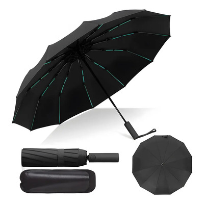 Paraguas sombrilla nautica Negro Resistente al Viento con Protección UV y 16 Varillas paraguas plegables | MercadoLibre