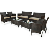 Excelente Juego De Muebles Para Exterior 8 Pcs Envio Gratis