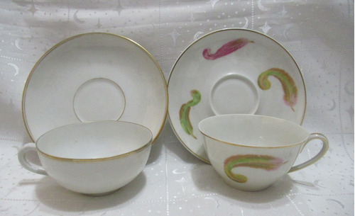 Lote 2 Tazas 2 Platos Porcelana Limoges France Haviland