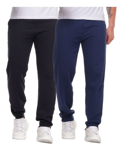 Kit 2 Calça Moletom Masculino Jogger Slim Fit