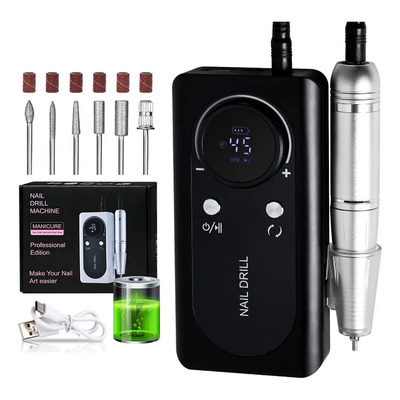 Taladro De Uñas Portátil Recargable Profesional De 45000 Rpm | Envío gratis
