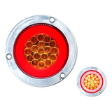 Plafón 4pul Redondo Aro Gel 18 Led Dual Ámbar/rojo 12/24v