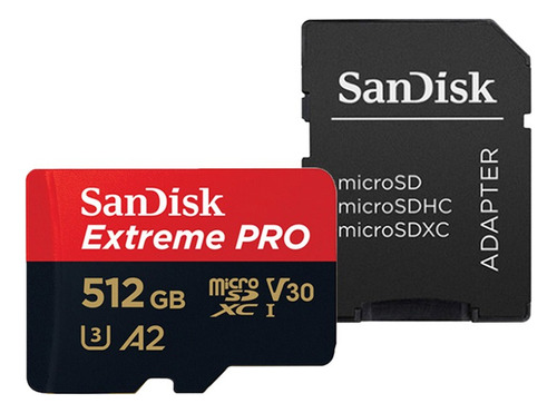 Sandisk Tarjeta Memoria Micro Sd 512gb + Adaptador Sd 4k V30