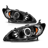 Par De Faros Honda Civic 2004 2005 Led Drl Ojo De Ángel Lupa