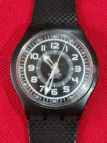 Reloj Hombre, Swatch, Color Negro, Para Reparar (vintage)