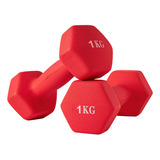 Par Mancuernas De 1 Kilos Rojo Ejercicio Pilates Yoga Gym