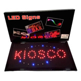 Cartel Led Luminoso Abierto Kiosco 220v Azul Y Rojo Led