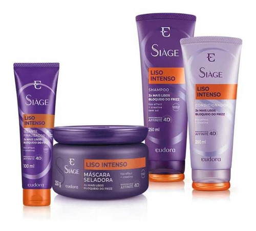 Kit Completo 4 Produtos Siage Liso Intenso Eudora