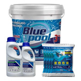 Kit Cloro Blue Pool 10kg Fluidra + 04 Tablete + Produto Aux.