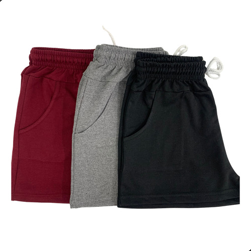 Shorts Plus Size Femininos: Conjunto Com 3 Peças