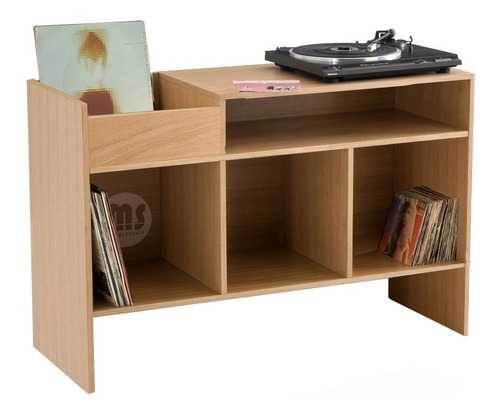 Mueble Para Vinilos Y Tocadiscos Con Batea Para Discos