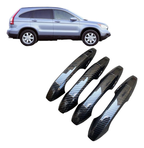 Cubre Manijas Fibra Carbono Honda Cr-v Crv 2007 A 2011