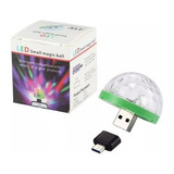 Mini Bola Bolichera Luz Led Rgb Audioritmica Usb / Micro Usb