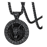 Collar Cabeza Lobo Vikingo Amuleto Proteccion Cadena Hombre