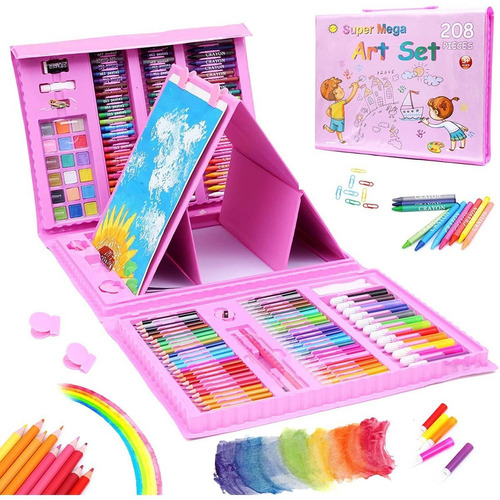 Set Creativo Maleta Dibujo Arte Kit Niños 208 Pcs Portátil