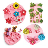 Molde De Silicone Kit 4 Pçs Flores Diversas Decoração Oferta