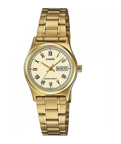 Reloj Casio Mujer Ltp-v006g-9b Dorado Analogico Watchcenter