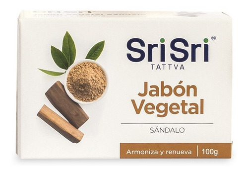 Jabon Ayurvédico Vegetal Sándalo Sri Sri Tattva X 100g