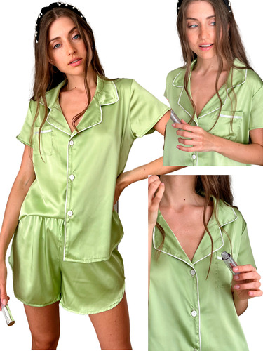 Pijama De Seda Bronce Barbizon By Selene