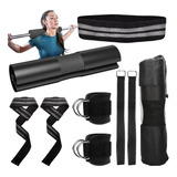 Kit De 4 En 1 Cojín Protector Cuello Para Barra Fitness Gym