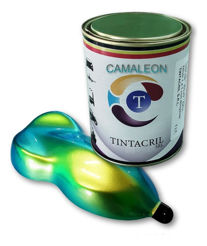 Pintura Camaleón Bicapa X 1/4 Lt. Azul - Verde - Oro