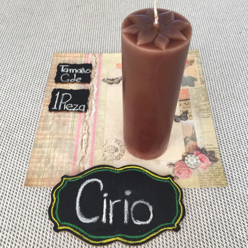 Cirio Liso - Color Café - Grande I 1 Pieza