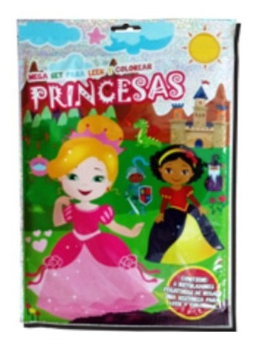 Mega Set Leer Y Colorear : Princesas - Marcadores + Stickers