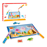 Juego De Pesca Magnetico De Madera 10 Pz Tooky Toy