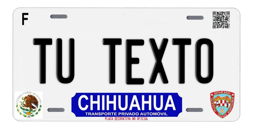 Placas Para Auto Personalizadas Chihuhua