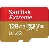 Memoria Micro Sd 128gb Sandisk Extreme 4k Uhd 190mb/s Dron