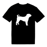 Polera 100% Algodon Sharpei Silueta Perrito Doglover Negra