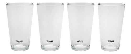 Set 4 Vasos Vidrio Wayu Color Transparente