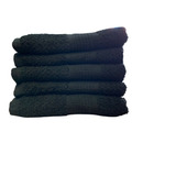 6 X Toalla Negra 100% Algodon Peluqueria Spa Hotel Gimnasio