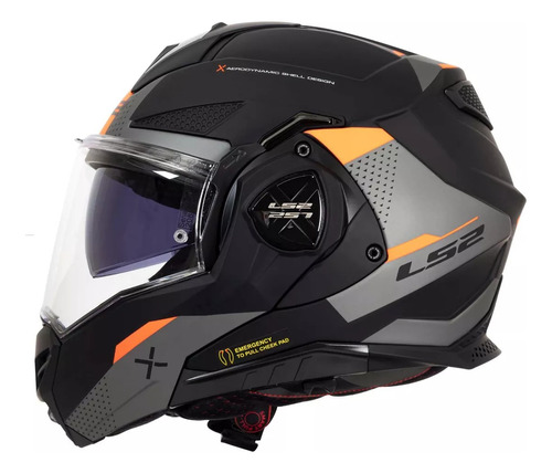 Casco Abatible Ls2 Ff901 Advant X Oblivion Negro/titanium R1