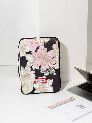 Funda Y Organizador Notebook Jardin Negro