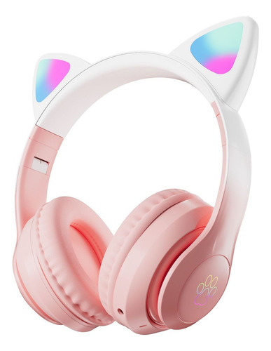 Auricular Inalámbrico Bluetooth Orejas Gato Rgb Ej-s28pro