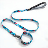 Set Accesorios Collar+correa Estampados Para Perros Y Gatos 