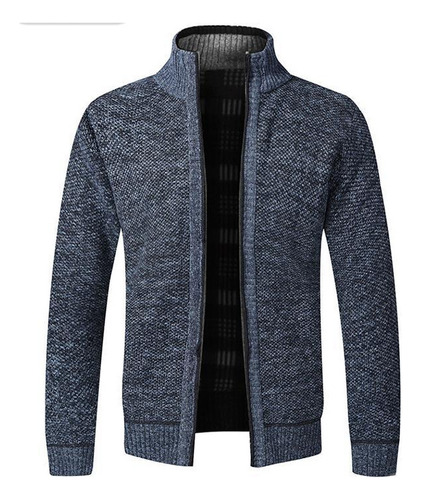 Suéter Lã Com Zíper Para Homem, Cardigan Quente Para Inverno