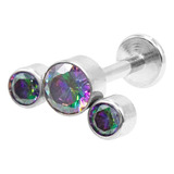 Piercing Lbjmb41 Helix 3 Piedras Bi Color Titanio G23 1un