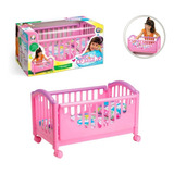 Berço Balanço Boneca Bebê Reborn Ninar Alive - 55 Cm Cor Rosa