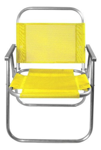 Cadeira De Praia Aluminio - Reforçada Riviera Até 130kg Cor Amarelo