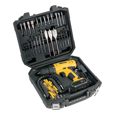 Kit Taladro Inalámbrico 3/8 , 12v, 35 Accesorios Con Maletín Amarillo