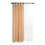 Set Cortinas 8p Natales 140x220cm Color Beige