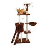 Mueble Rascador Para Gato Casa Juguete Escalera Hamaca 138cm