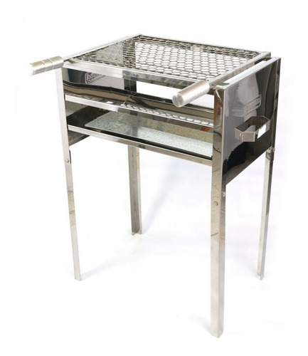 Churrasqueira De Inox Grande 81x66x40 Econômica Grelha Moeda